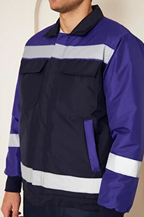 Mervem Saks Mavi Robalı Lacivert Soğuk Hava Mont Pantolon Takım Su ve Rüzgar İticili