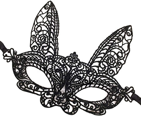 Siyah Dantel Kesim Balo Parti Maskesi 7 No