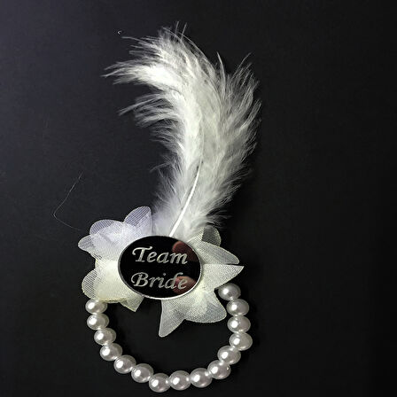 İncili Nedime Bilekliği Gümüş Pleksili Beyaz Otrişli 7'li Set