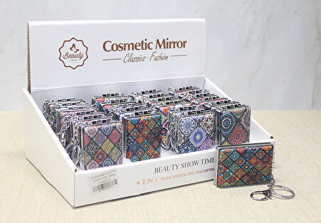 Taşlı El Aynası Anahtarlık Model 9