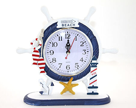 Ahşap Marin Dümenli Saat Model 3