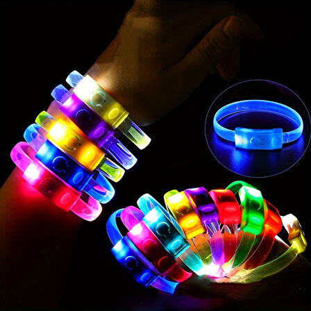 Festival &amp; Parti LED Bileklik 3 Farklı Mod Işıklı 1 Adet