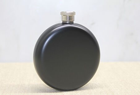 Yuvarlak Tekli Matara 5 Oz Siyah