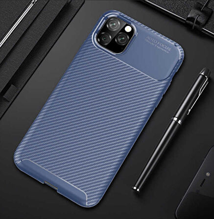 Apple iPhone 11 Pro Uyumlu Kılıf Ultra Slim Fit Karbon Silikon