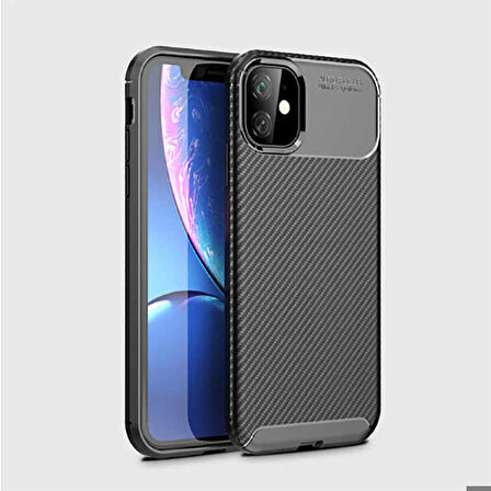 Apple iPhone 11 Uyumlu Kılıf Ultra Slim Fit Karbon Silikon