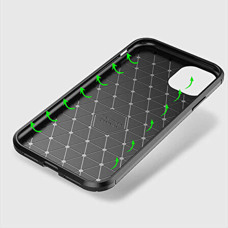 Apple iPhone 11 Uyumlu Kılıf Ultra Slim Fit Karbon Silikon