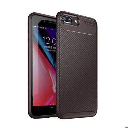 Apple iPhone 7 Plus Uyumlu Kılıf Ultra Slim Fit Karbon Silikon