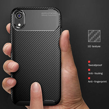 Apple iPhone XR Uyumlu Kılıf Ultra Slim Fit Karbon Silikon