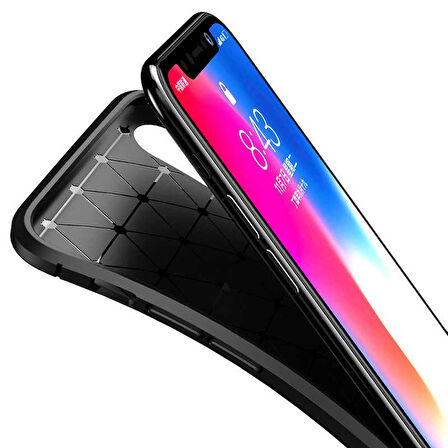 Apple iPhone XS Uyumlu Kılıf Ultra Slim Fit Karbon Silikon