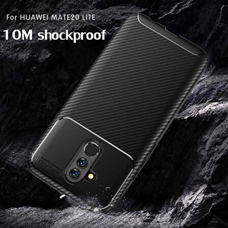 Huawei Mate 20 Lite Uyumlu Kılıf Ultra Slim Fit Karbon Silikon