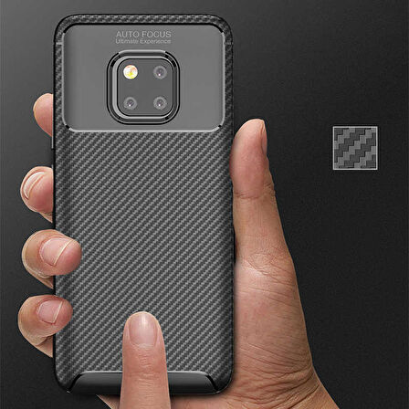 Huawei Mate 20 Pro Uyumlu Kılıf Ultra Slim Fit Karbon Silikon
