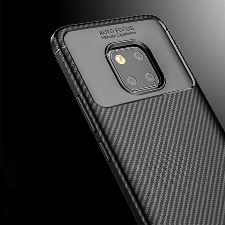 Huawei Mate 20 Pro Uyumlu Kılıf Ultra Slim Fit Karbon Silikon
