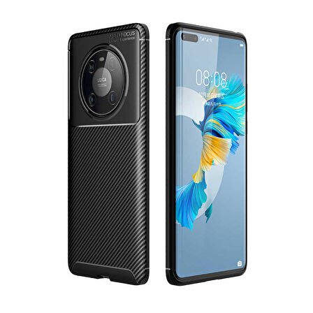 Huawei Mate 40 Pro Uyumlu Kılıf Ultra Slim Fit Karbon Silikon