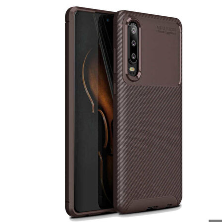 Huawei P30 Uyumlu Kılıf Ultra Slim Fit Karbon Silikon