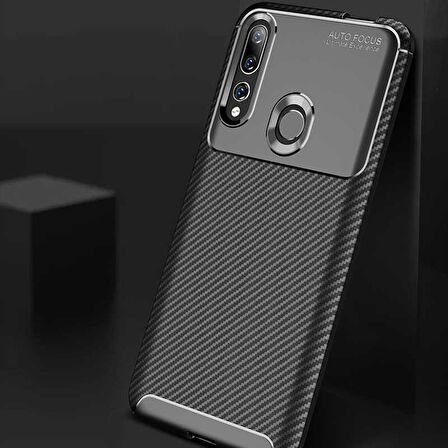 Huawei Y9 Prime 2019 Uyumlu Kılıf Ultra Slim Fit Karbon Silikon