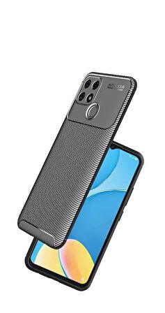 Oppo A15 Uyumlu Kılıf Ultra Slim Fit Karbon Silikon