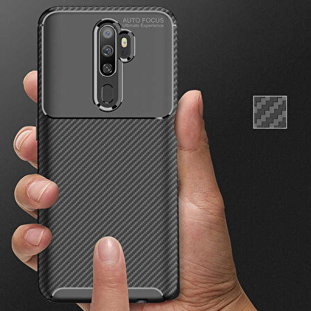 Oppo A5 2020 Uyumlu Kılıf Ultra Slim Fit Karbon Silikon