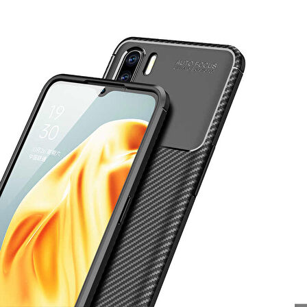 Oppo A91 Uyumlu Kılıf Ultra Slim Fit Karbon Silikon