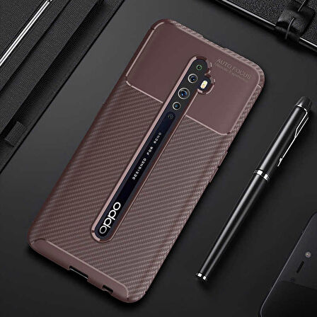 Oppo Reno 2 Uyumlu Kılıf Ultra Slim Fit Karbon Silikon