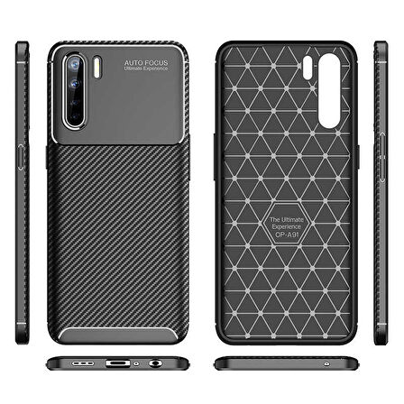 Oppo Reno 3 Uyumlu Kılıf Ultra Slim Fit Karbon Silikon