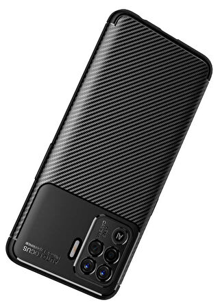 Oppo Reno 5 Lite Uyumlu Kılıf Ultra Slim Fit Karbon Silikon
