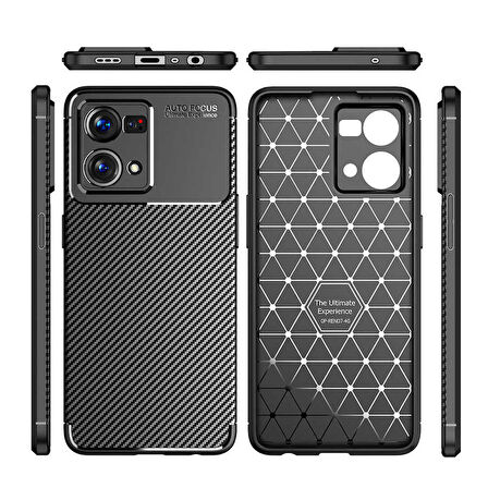 Oppo Reno 7 4G Uyumlu Kılıf Ultra Slim Fit Karbon Silikon
