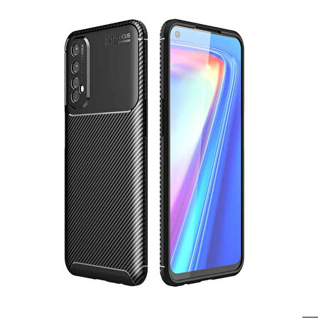 Realme 7 Uyumlu Kılıf Ultra Slim Fit Karbon Silikon