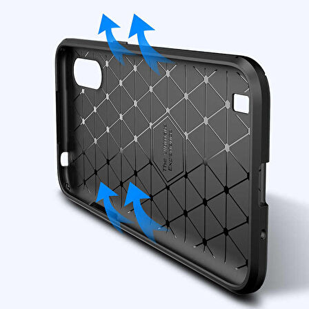 Samsung Galaxy A01 Uyumlu Kılıf Ultra Slim Fit Karbon Silikon