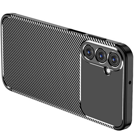 Samsung Galaxy A15 Uyumlu Kılıf Ultra Slim Fit Karbon Silikon