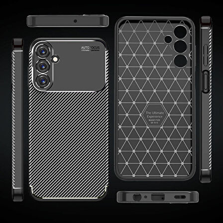 Samsung Galaxy A15 Uyumlu Kılıf Ultra Slim Fit Karbon Silikon