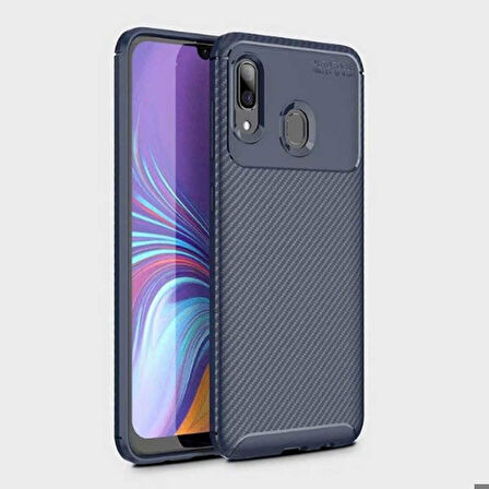Samsung Galaxy A20 Uyumlu Kılıf Ultra Slim Fit Karbon Silikon