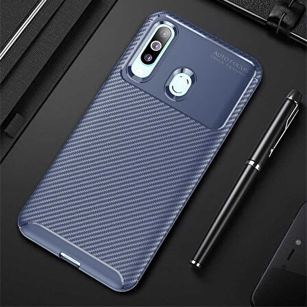 Samsung Galaxy A20S Uyumlu Kılıf Ultra Slim Fit Karbon Silikon