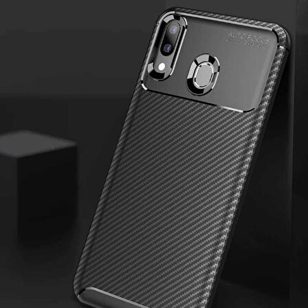 Samsung Galaxy A30 Uyumlu Kılıf Ultra Slim Fit Karbon Silikon