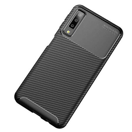 Samsung Galaxy A7 2018 Uyumlu Kılıf Ultra Slim Fit Karbon Silikon