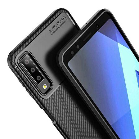Samsung Galaxy A7 2018 Uyumlu Kılıf Ultra Slim Fit Karbon Silikon