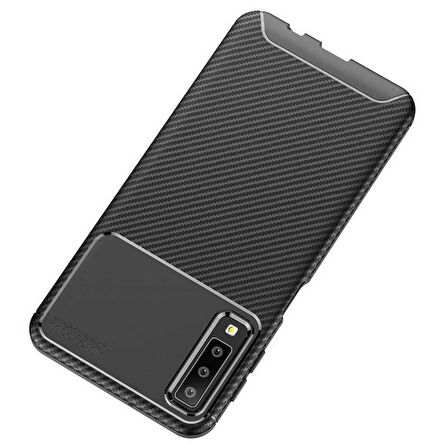 Samsung Galaxy A7 2018 Uyumlu Kılıf Ultra Slim Fit Karbon Silikon