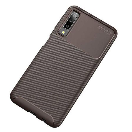 Samsung Galaxy A7 2018 Uyumlu Kılıf Ultra Slim Fit Karbon Silikon