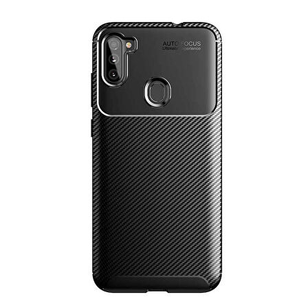 Samsung Galaxy M11 Uyumlu Kılıf Ultra Slim Fit Karbon Silikon