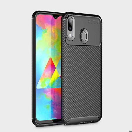 Samsung Galaxy M20 Uyumlu Kılıf Ultra Slim Fit Karbon Silikon