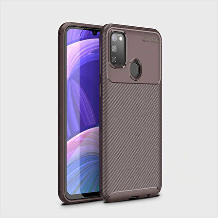 Samsung Galaxy M21 Uyumlu Kılıf Ultra Slim Fit Karbon Silikon