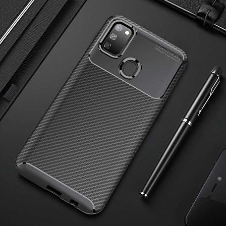Samsung Galaxy M30S Uyumlu Kılıf Ultra Slim Fit Karbon Silikon