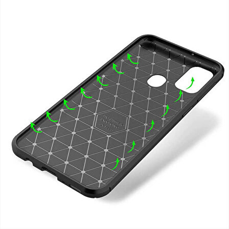 Samsung Galaxy M30S Uyumlu Kılıf Ultra Slim Fit Karbon Silikon