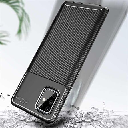 Samsung Galaxy Note 10 Lite Uyumlu Kılıf Ultra Slim Fit Karbon Silikon