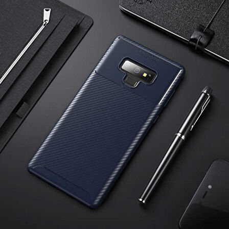 Samsung Galaxy Note 9 Uyumlu Kılıf Ultra Slim Fit Karbon Silikon