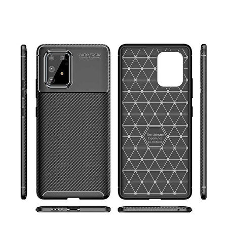 Samsung Galaxy S10 Lite Uyumlu Kılıf Ultra Slim Fit Karbon Silikon