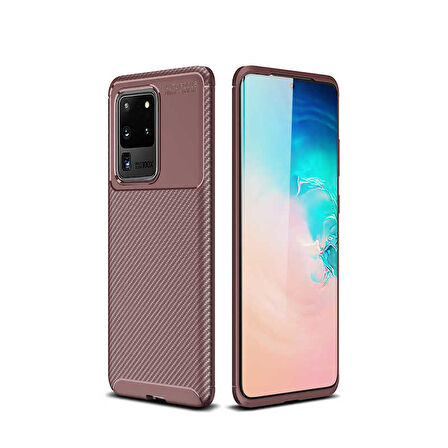 Samsung Galaxy S20 Ultra Uyumlu Kılıf Ultra Slim Fit Karbon Silikon
