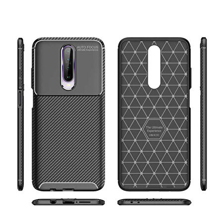 Xiaomi Poco X2 Uyumlu Kılıf Ultra Slim Fit Karbon Silikon