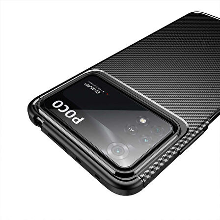 Xiaomi Poco X4 Pro 5G Uyumlu Kılıf Ultra Slim Fit Karbon Silikon