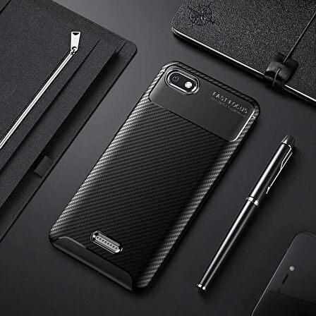 Xiaomi Redmi 6A Uyumlu Kılıf Ultra Slim Fit Karbon Silikon