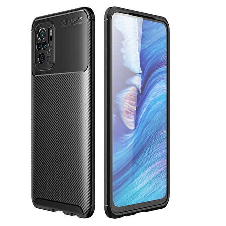 Xiaomi Redmi Note 10S Uyumlu Kılıf Ultra Slim Fit Karbon Silikon